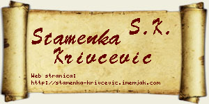 Stamenka Krivčević vizit kartica